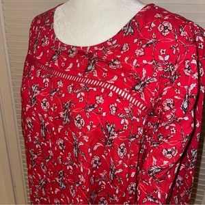 Red floral top